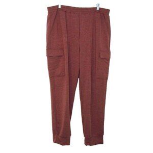Berkshire Homewear Microfleece Cargo Pants Jogger Matte Merlot Mauve XL Pockets